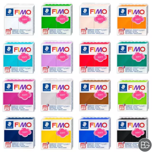 Staedtler Fimo Soft Polymer Modelling Clay 57g Blocks, Choose Your Colours 25+
