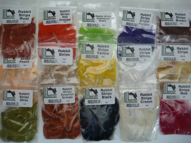 Hareline RABBIT STRIPS "Zonker" Straight Strips Fly Tying