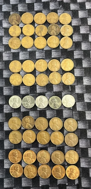 1909-1958 Mix Roll Nice Beginner Lincoln Wheat Cents Pennies Old Collection 006