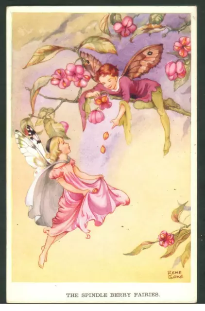 Carte Postale Ancienne Illustrateur Rene Cloke-Enfant Papillon