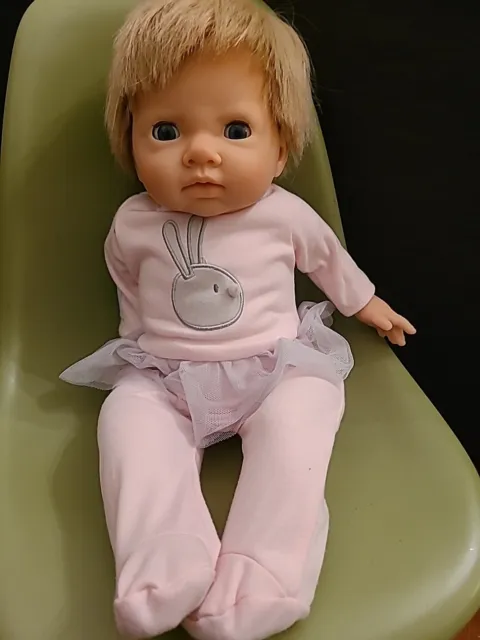 Chad Valley Weighted Soft Baby Doll Tiny Treasures with Baby Outfit