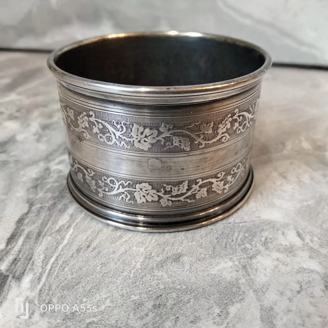 Rond De Serviette Ancien En Argent Massif – 19 Grammes – Élégant Et Authentique