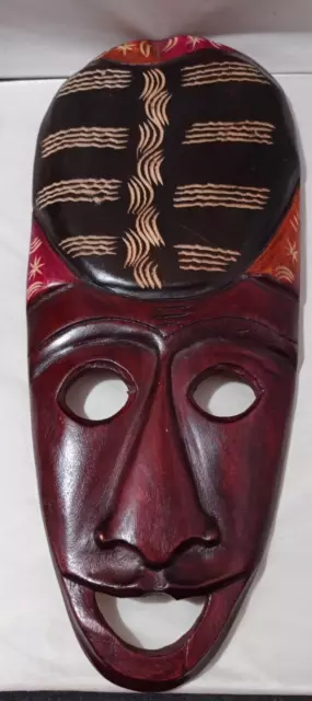 African Tribal Mask Hand Carved Ethnic Wood Wall Hanging Art Africa - 16" / 40cm