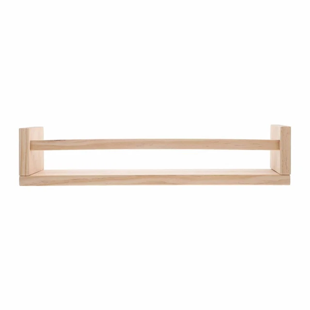 Set di 4 Mensole da Parete a Forma Rettangolare 59 x 14,5 x 17 cm 4 Scaffali da Muro con 2 Ripiani Portaoggetti - Effetto Legno Scuro | Leroy Merlin