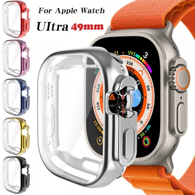 AU For Apple Watch Ultra 49mm Soft TPU Case Cover 360 Full Screen Protector