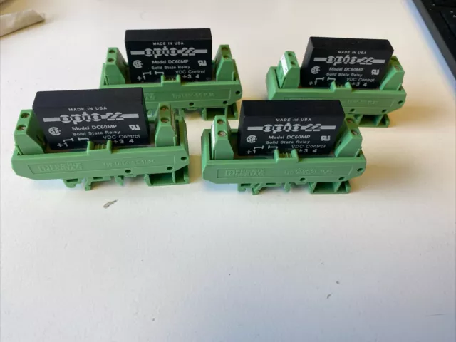 4x OPTO 22 DC60MP Solid State Relays, 3 A, 60 5v, Circuit Board Assembly