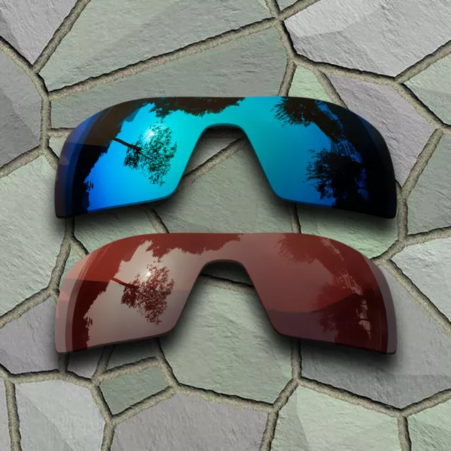 US Sky Blue&Bronze Brown Polarized Lenses Replacement For-Oakley Oil Rig