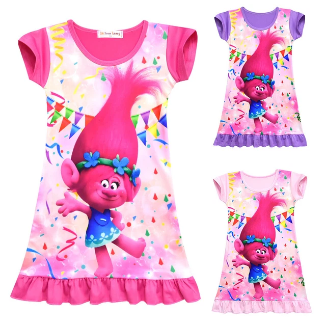 Trolls Poppy Girls Kids Pyjamas Nighties Night Wear Dress Age 2 3 4 5 6 7 8 yrs