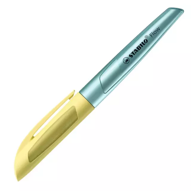 Füller - STABILO Flow COSMETIC in metallic blau/gelb - Einzelstift - inklusive