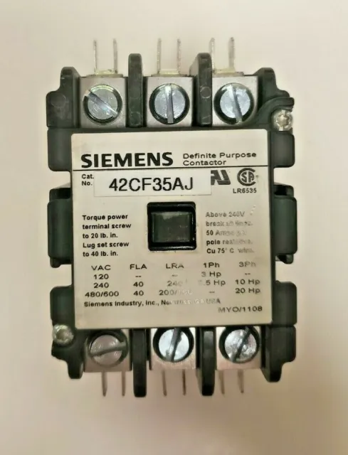Siemens Definitive Purpose Contractor 42CF35AJ 3 Phase 40 A New In Box