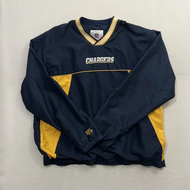 NFL San Diego Chargers Sweater Mens Size Large Blue And Yellow Pullover Side Zip