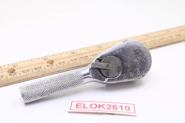 Mac Tools XR1  4" Long 3/8" Drive Chrome Knurled Handle Stubby Ratchet  USA
