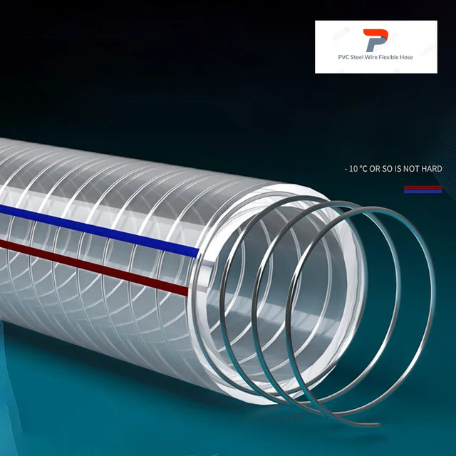 PVC TRANSPARENT STEEL Wire Flexible Hose Reinforced Tubing Food Water