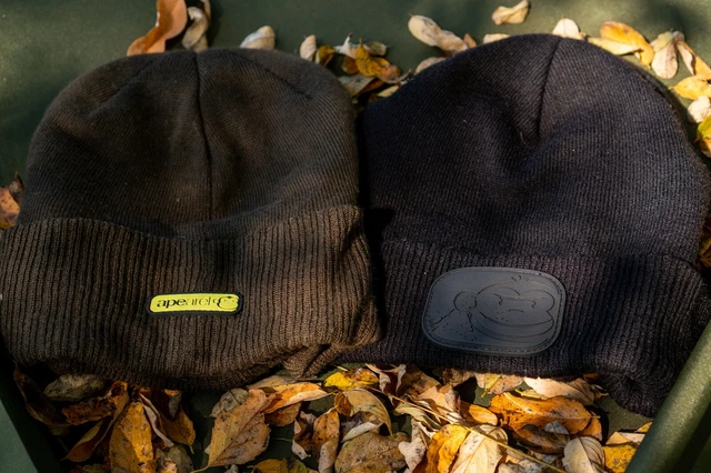 Ridgemonkey Bobble Beanie Hat BLACK / GREEN / CAMO FISHING HAT - Carp Fishing