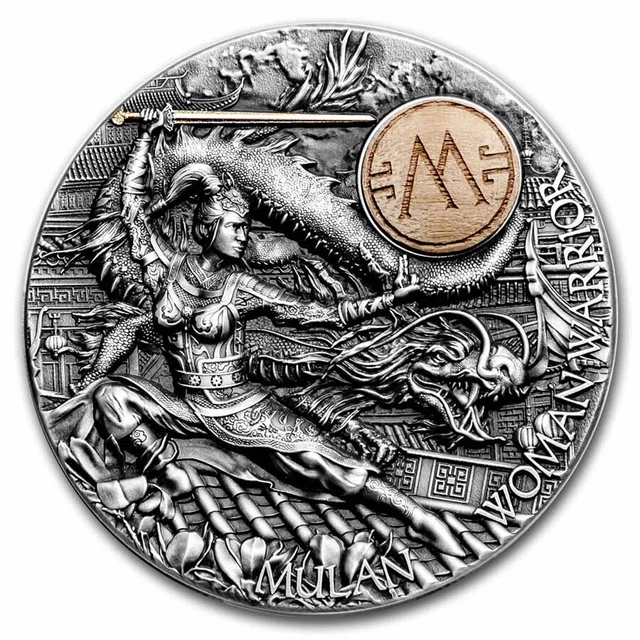 2021 Niue 2 oz Antique Silver Woman Warrior: Mulan - SKU#244067
