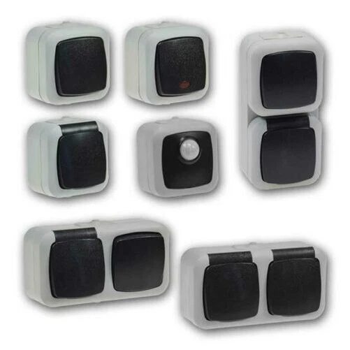 " Delphi " Zones Humides Commutateur de Programme IP44 Prise Courant Surface 2