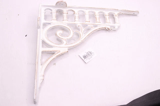 Cast Iron Wall Shelf Bracket Distressed White 11.375" Deep