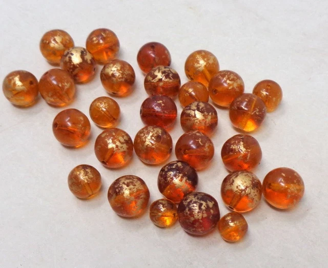 Lot De 300 Perles En Pâte De Verre Ancienne Facettée Marron Marbré - 5mm - Parfait Pour La Création De Bijoux