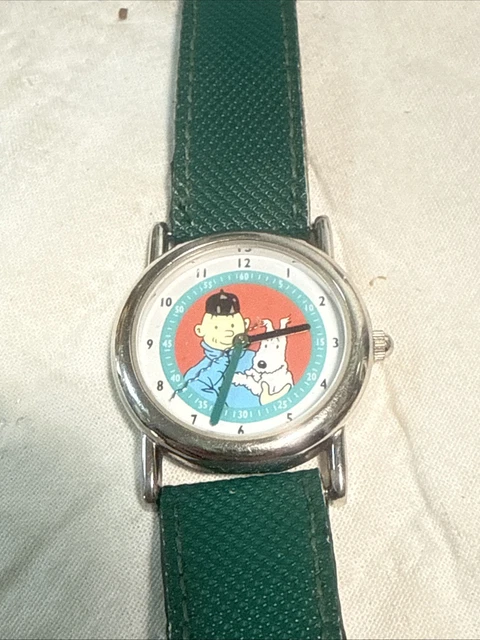 Hergé - Montre de collection - Tintin & Haddock - Cuir Noir