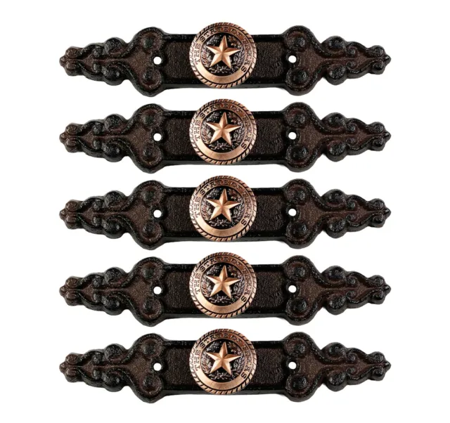 Urbalabs Cast Iron Braided Concho Star Crystal Knobs Kitchen Cabinet Handles Pul