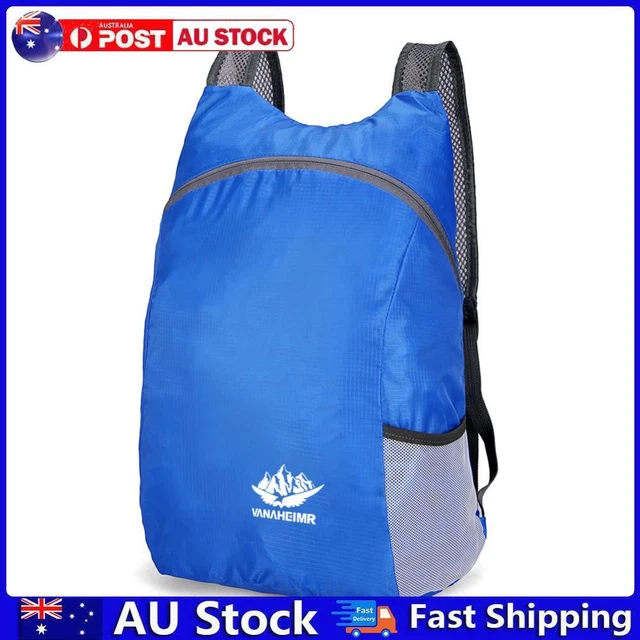 AU Foldable Backpack Outdoor Travel Waterproof Sports Hiking Daypacks (Blue)