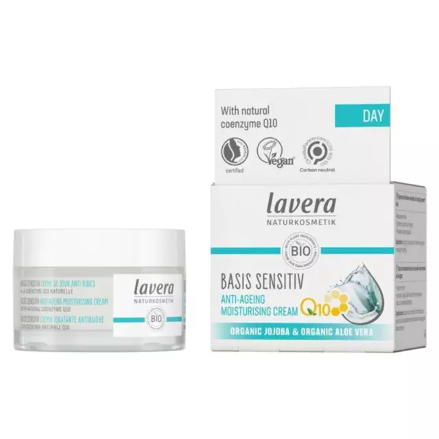 Crema hidratante sensible Lavera Basis Q10 50 ml/1,6 oz