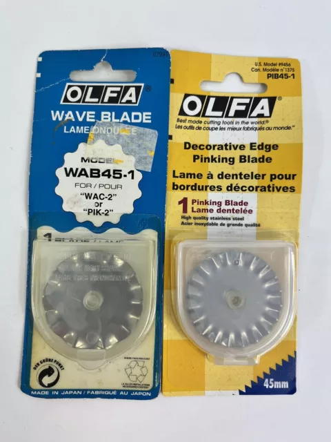 Olfa Rotary Blades, Wave and Pinking Set of 2 Blades