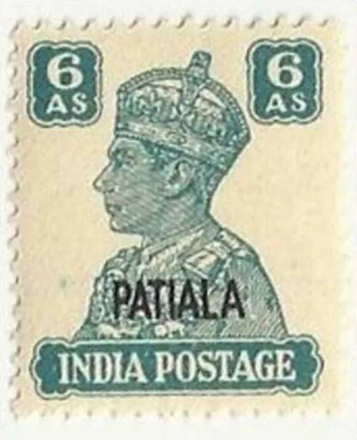 British India Patiala Princely State 1944 Mnh S.g 113 King George Vi, 6 Annas