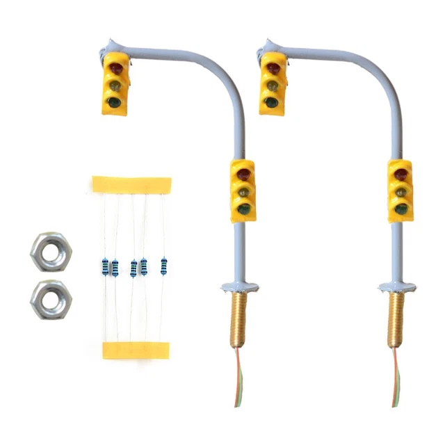 wisoolkic Ensemble de 10 lampadaires à l'échelle HO (175/1100/1150/1200) avec LED blanches pour l'éclairage de réseaux ferroviaires miniatures et jardins