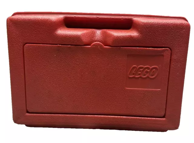 Vtg LEGO 1982 Red Hardshell Box Bin Holder Carrying Case Flip Top Storage 06082