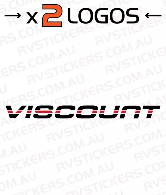 2x VISCOUNT 85 Logo 1070mm X 90MM Caravan decal, sticker, vintage, graphics