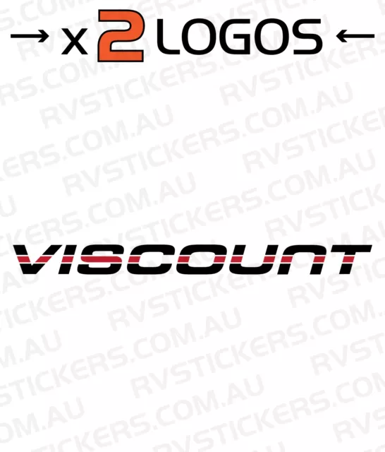 2x VISCOUNT 85 Logo 735mm Caravan decal, sticker, vintage, graphics