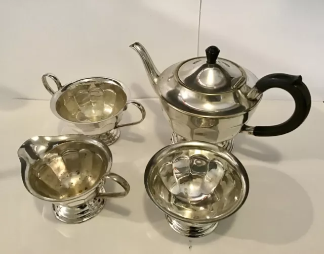 Sheffield England Antique Silver plate Tea set with 4 pieces EPNS