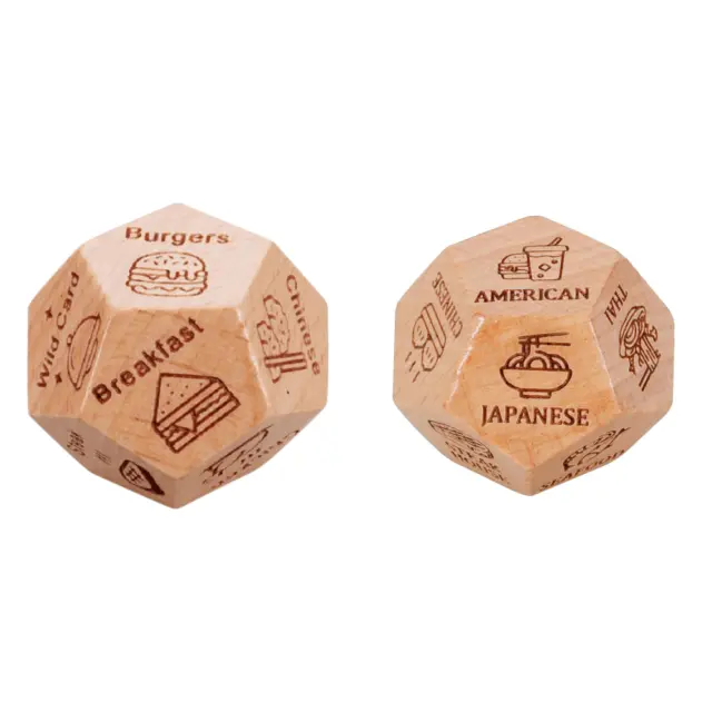 fr Wood Food Dice Anniversary Christmas Date Night Gifts for Him Her (Food A)