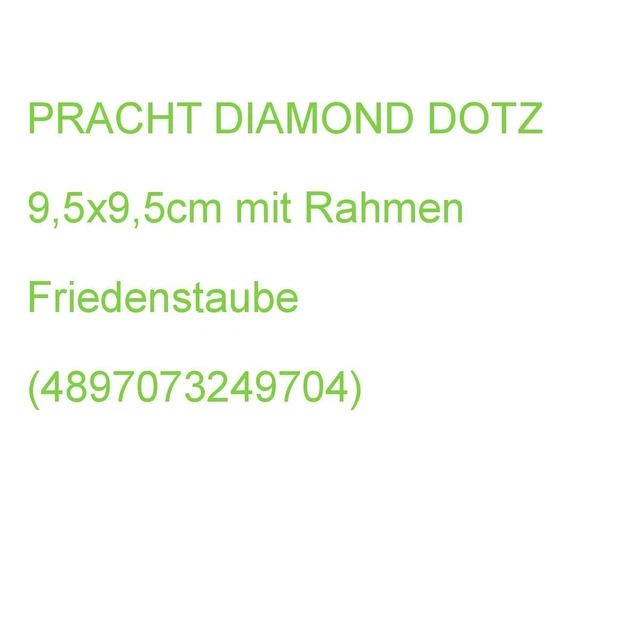 PRACHT DIAMOND DOTZ 9,5x9,5cm mit Rahmen Friedenstaube (4897073249704)