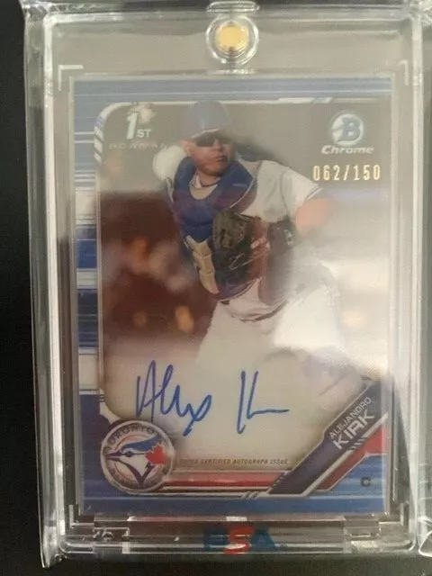 2019 Bowman Chrome Alejandro Kirk Cpa-Ak 1St Bowman Blue Refractor Auto /150