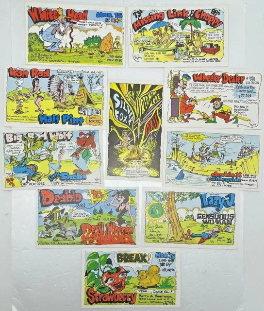 Vintage CB Ham Radio Trucker QSL Cards Lot of 10 King Kards