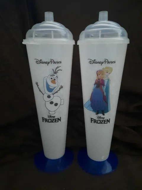 2 X Disney Parks Plastic Reusable Drink Containers Film Frozen Elsa Anna Olaf