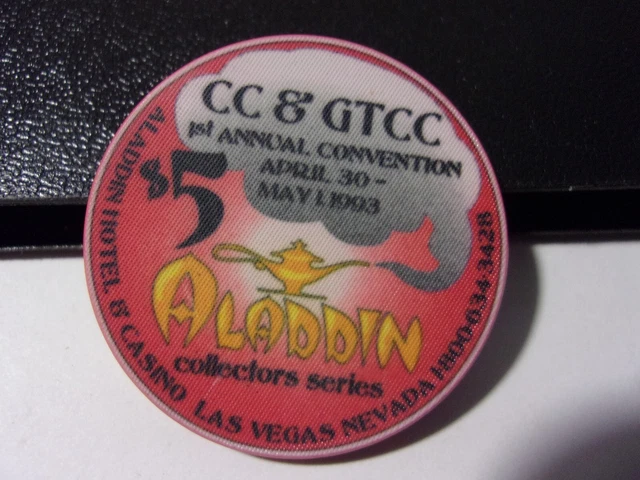 ALADDIN HOTEL CASINO $5 CC&GTCC hotel casino gaming poker chip - Las Vegas, NV