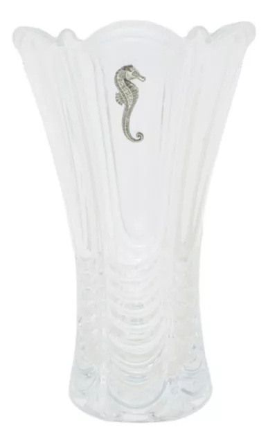 Sea Horse Glass Flower Table Vase Cut Crystal Luxury Gift 316