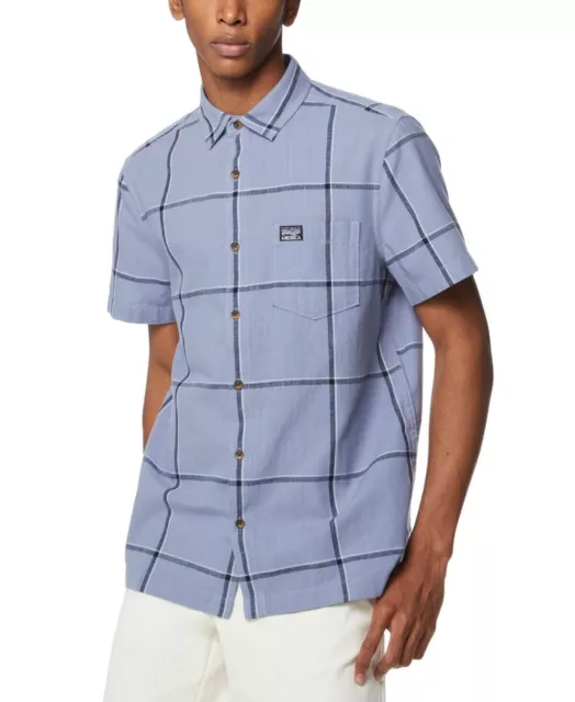Mens Perry Ellis America Short Sleeve Button Up Shirt Blue Plaid Xl 46 48 $69