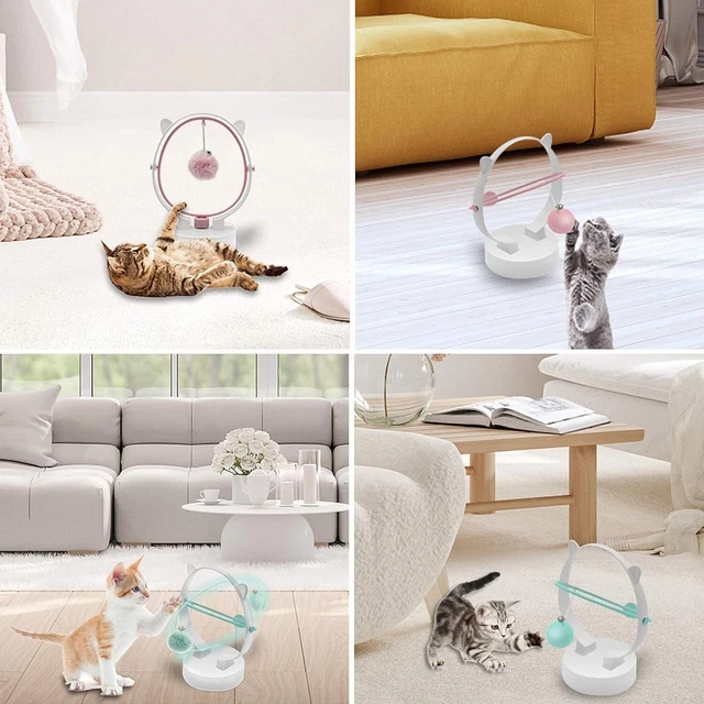 Interactive Cat Toys for Indoor Cats, Automatic Kinetic Swing, Pink or Blue