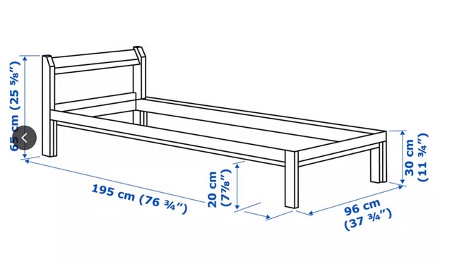 Neiden IKEA NEIDEN SINGLE bed frame + slats £31.90 - PicClick UK