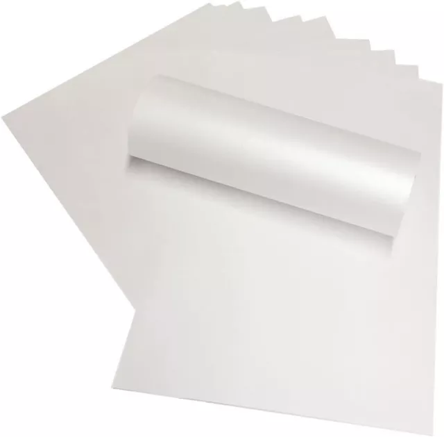 10 A4 Frost White Pearlescent Card - Double Sided 290Gsm Shimmer