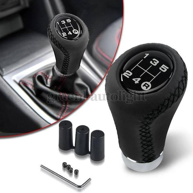 Universal 5 Speed Leather Car Auto Manual Gear Stick Shift Knob Shifter Lever