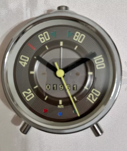 VW 1961 retro desk alarm clock offical licensed product.  WORKS, No Back Cover.