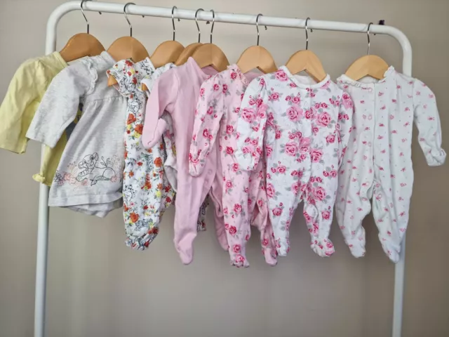 Baby Girls Newborn Bundle Sleepsuits Dresses Disney George Floral Animal
