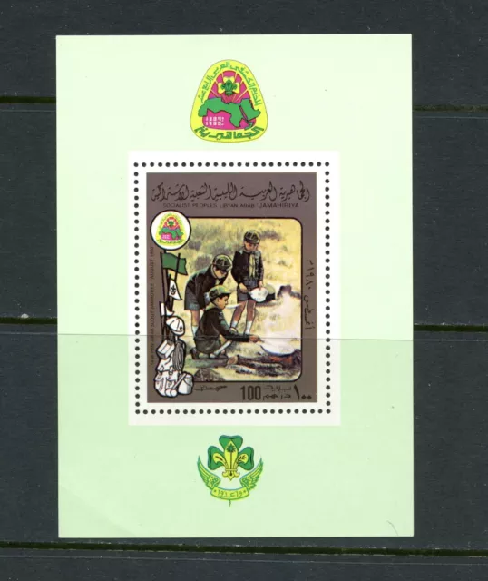 R0757 Libye 1980 Scoutisme, Carte Lecture Feuille MNH