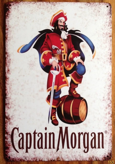 CAPTAIN MORGAN VINTAGE Metal Tin Plaque Signs Man Cave Pub Club Cafe ...