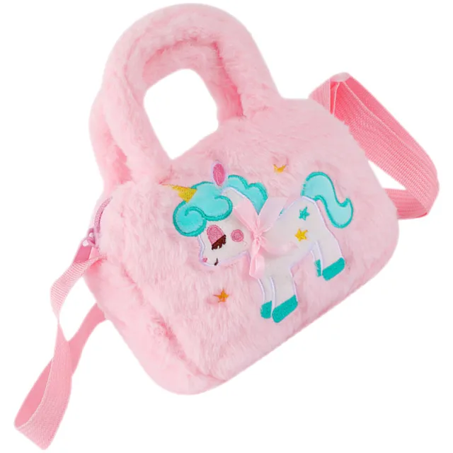 Unicorn Crossbody Bag Plush Toddler Kids Handbags Girls Rainbow Purse Cute